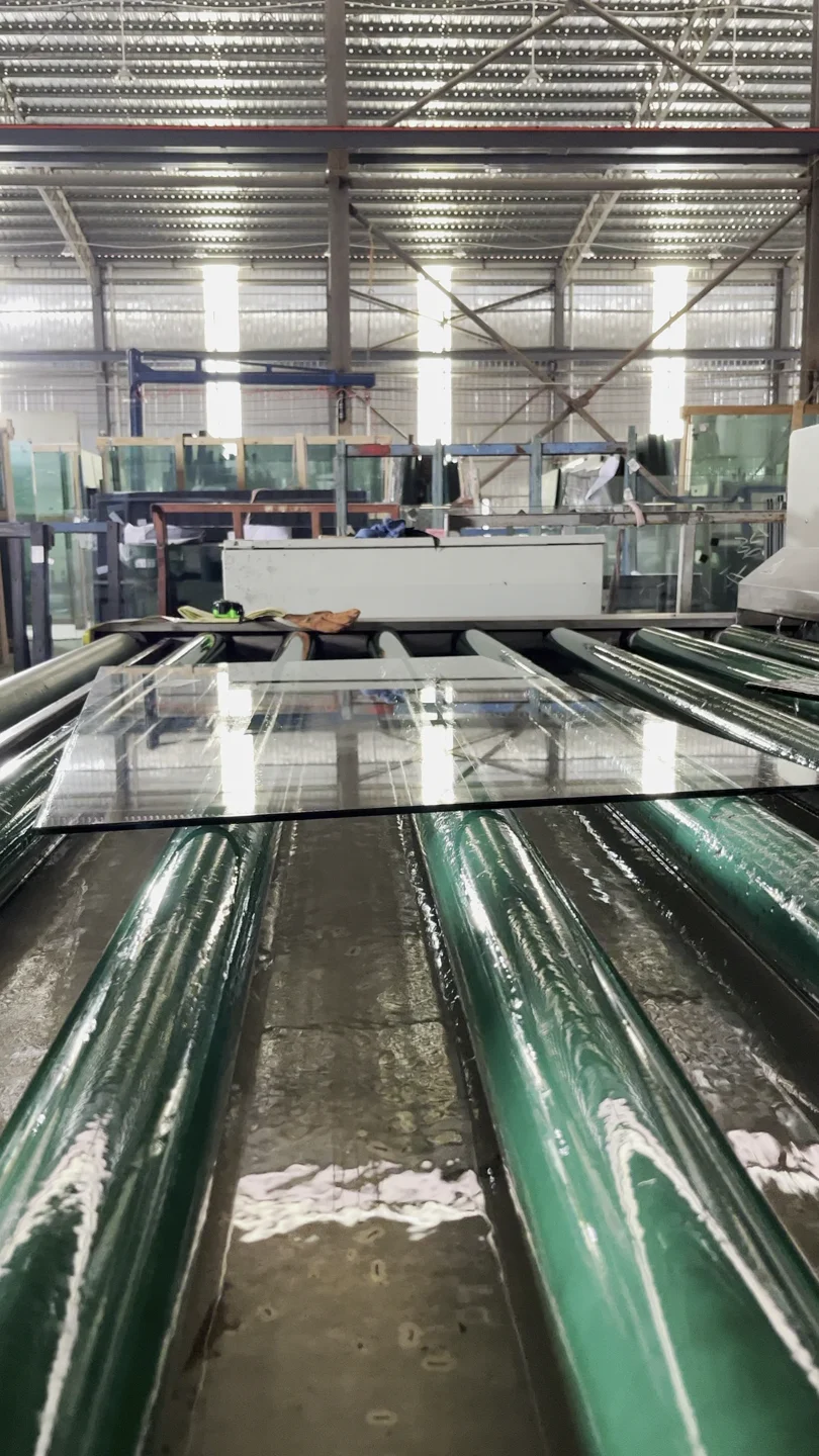 Glass panels on the factory production line